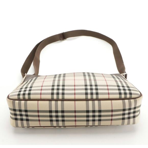 Burberry Nova Check Canvas & Brown Leather Shoulder Bag – Classic Plaid, Italy - Picture 3 of 5